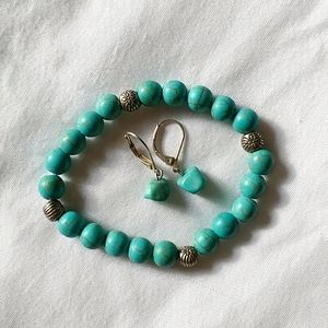 Turquoise bracelet and earring set